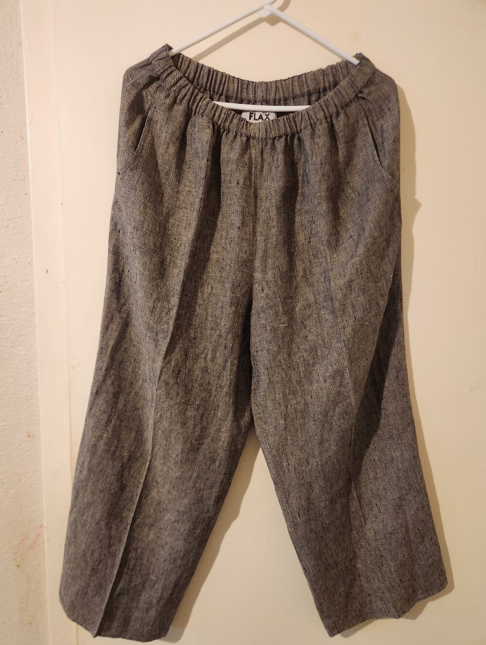 Flax Elastic-Waist Linen Pants Sz. Small